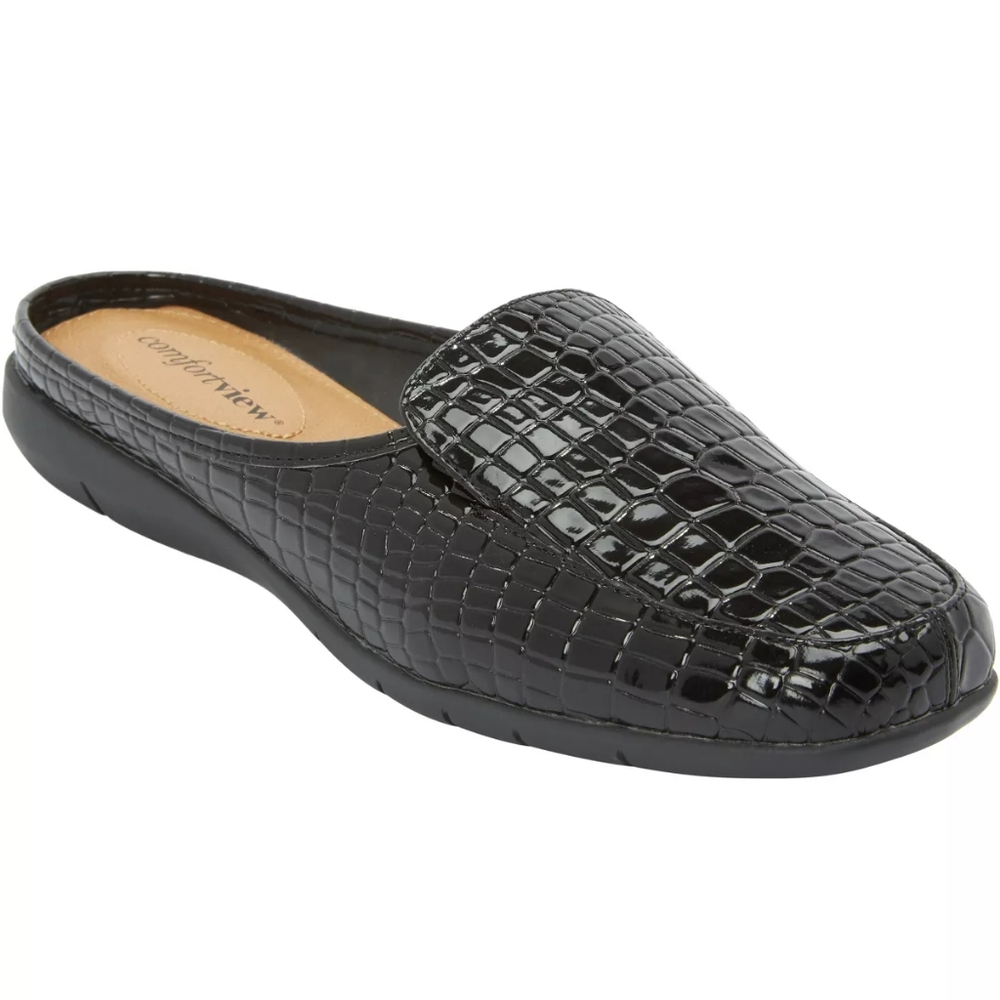 5 for $25 | Comfortview The Estelle Faux Crocodile Leather Slip On Mule - 7W